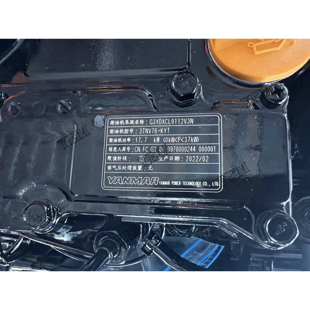 3TNV76 COMPLETE ENGINE ASSEMBLY -KLIQUID COOLED FOR YANMAR DIESEL ENGINE PARTS For Yanmar