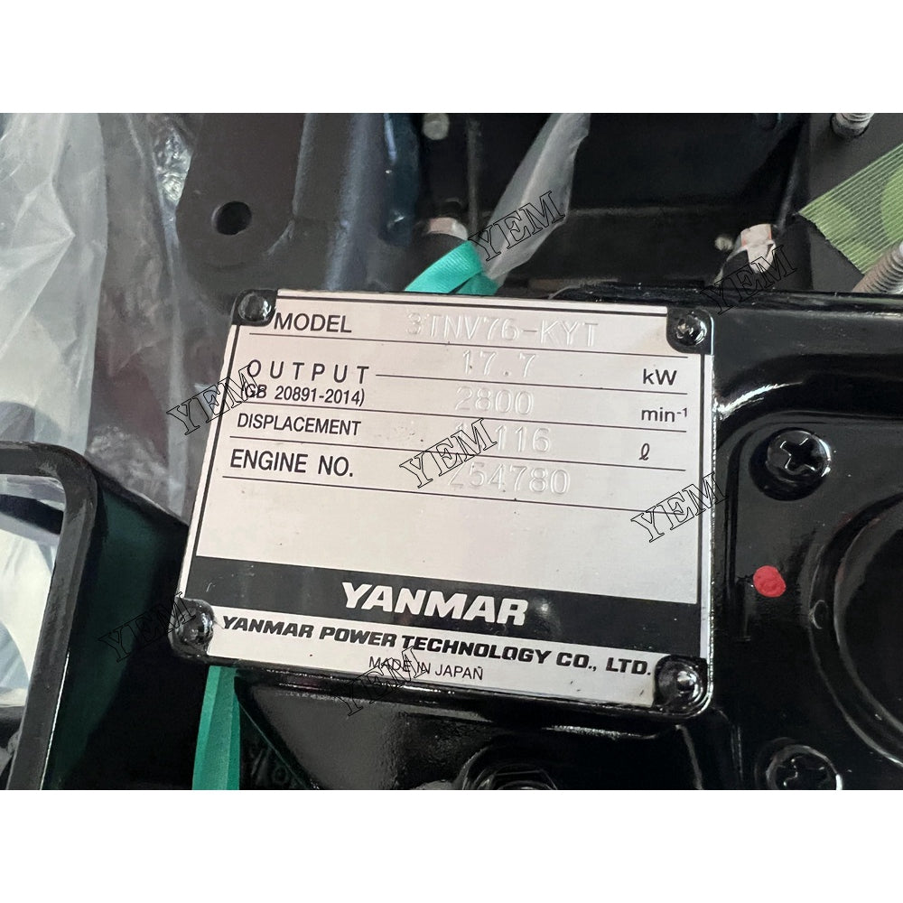 3TNV76 COMPLETE ENGINE ASSEMBLY -KLIQUID COOLED FOR YANMAR DIESEL ENGINE PARTS For Yanmar