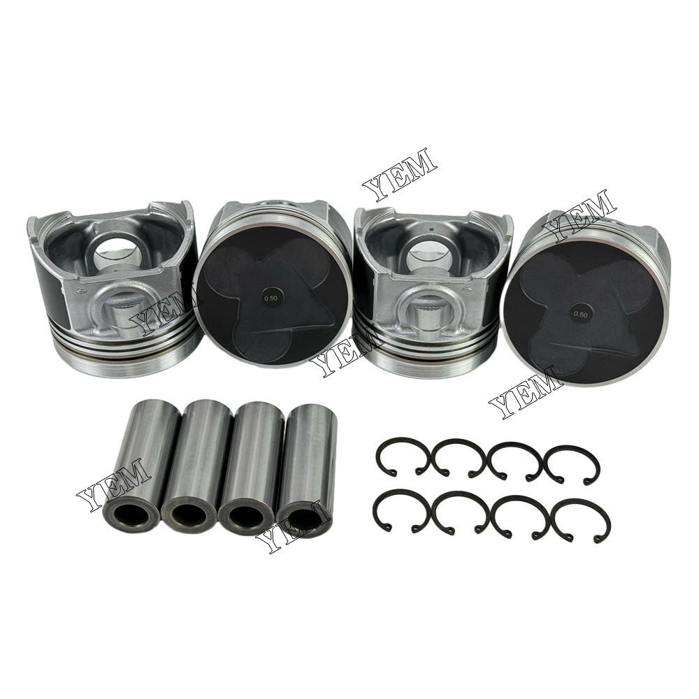 4pcs V3300 V3300-IDI OEM Piston STD & Pin &Circlip For Kubota V3300 V3300-IDI diesel engines