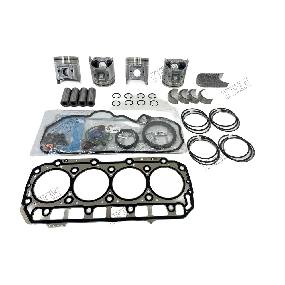 16V 4TNV98 Piston and piston ring set Gasket kit main and connecting rod bearings For Yanmar Foe Yanmar