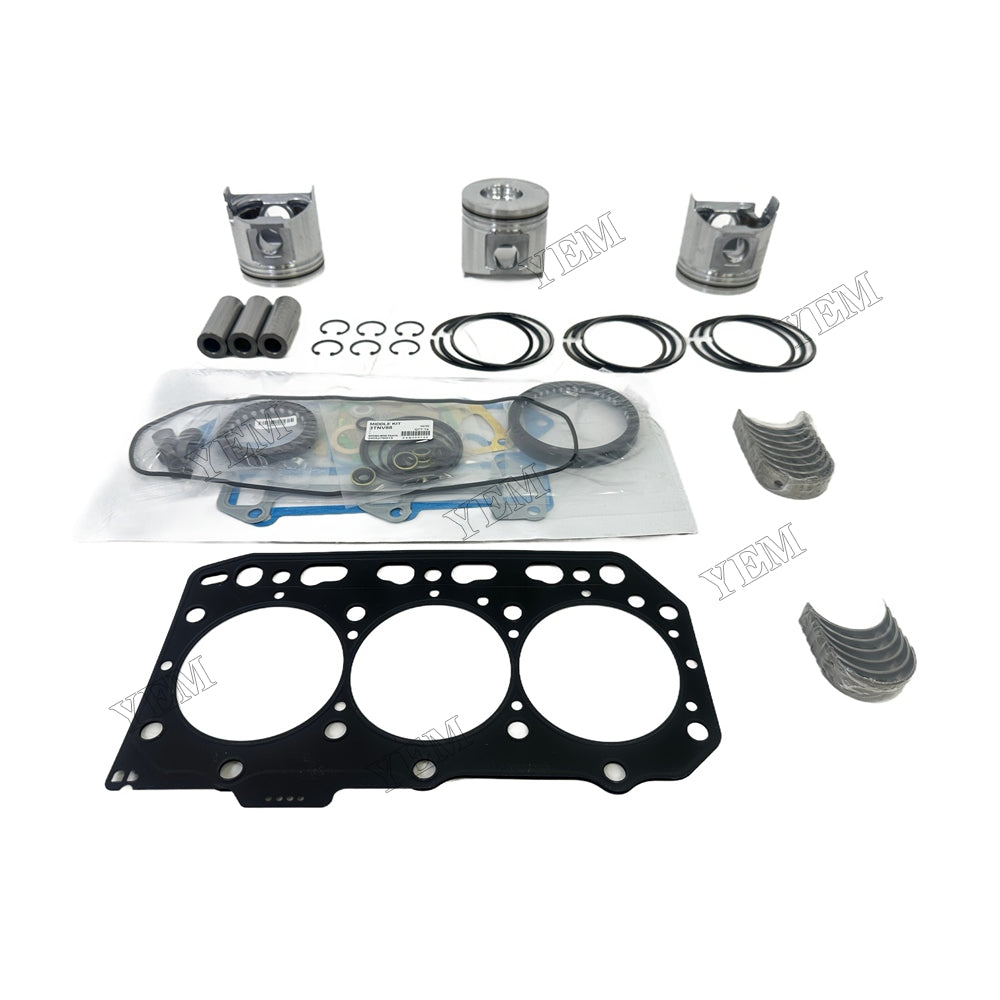 Piston and piston ring set Gasket kit main and connecting rod bearings For Yanmar 3TNE88 Engine