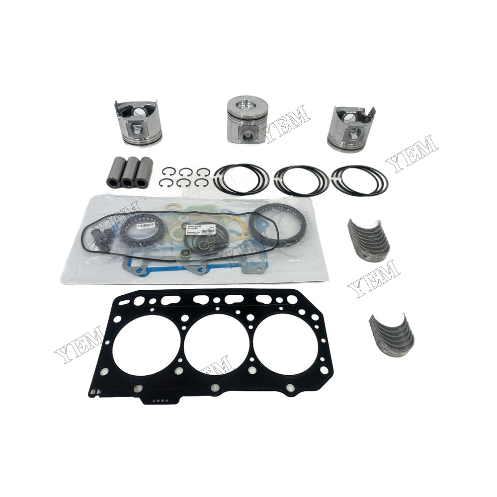 Piston and piston ring set Gasket kit main and connecting rod bearings For Yanmar 3TNE88 Engine Foe Yanmar