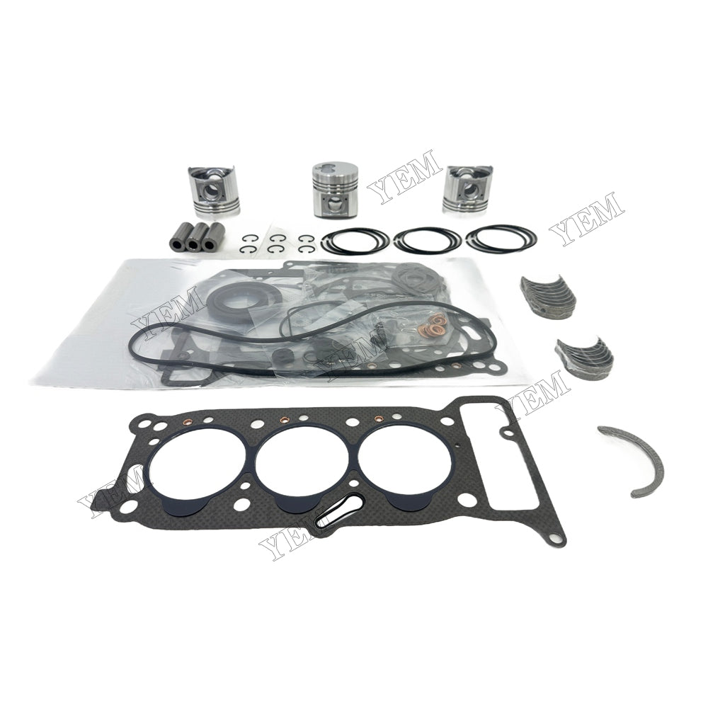 Piston With ring set Gasket kit main and connecting rod bearings Set For Isuzu 3KR1 Engine