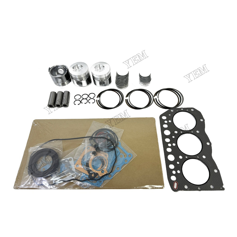 Piston and piston ring set Gasket kit main and connecting rod bearings For Yanmar 3TN75 Engine