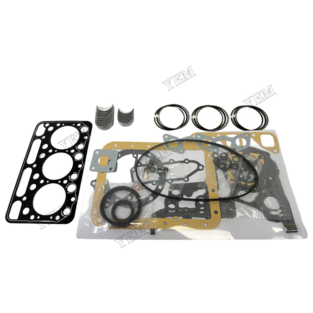 Piston ring set Gasket kit main and connecting rod bearings For Kubota D1402 Engine