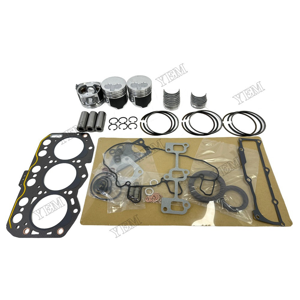 Piston and piston ring set Gasket kit main and connecting rod bearings For Yanmar 3YM30AE Engine