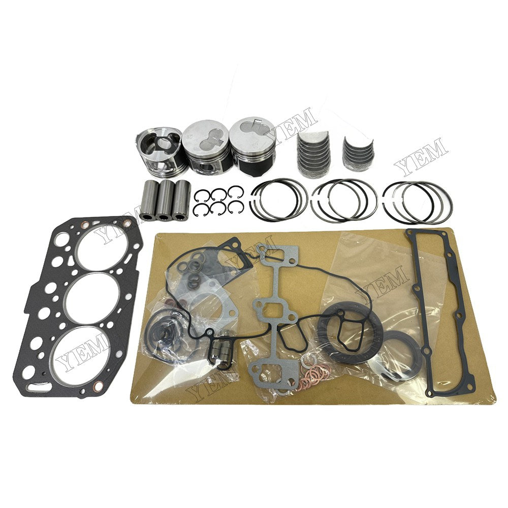 Piston and piston ring set Gasket kit main and connecting rod bearings For Yanmar 3TNM74 Engine