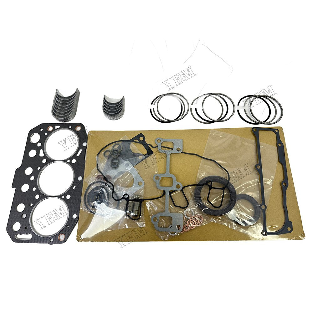 Piston ring set Gasket kit main and connecting rod bearings For Yanmar 3TNE74 Engine