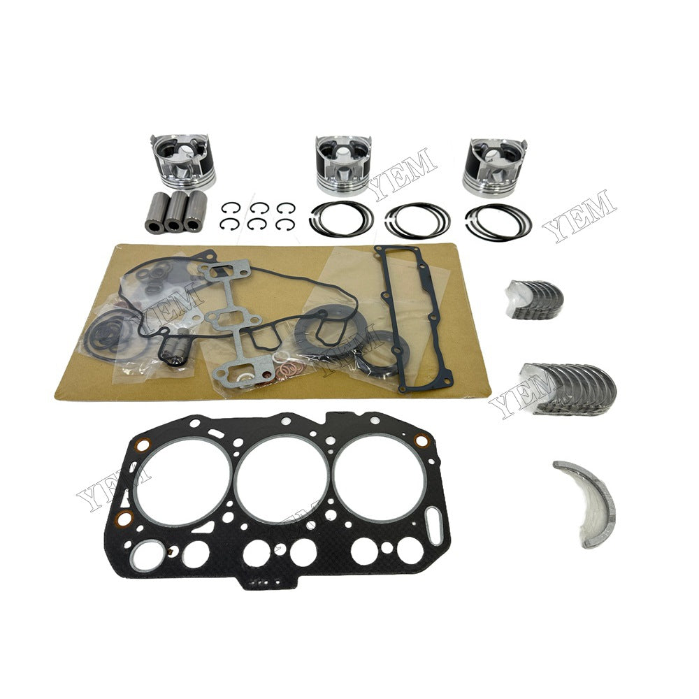 Piston With ring set Gasket kit main and connecting rod bearings Set For Yanmar 3TNV80 Engine