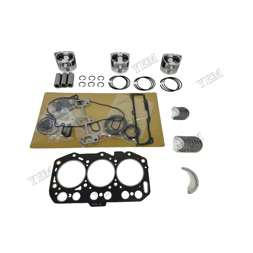 Piston With ring set Gasket kit main and connecting rod bearings Set For Yanmar 3TNV80 Engine Foe Yanmar