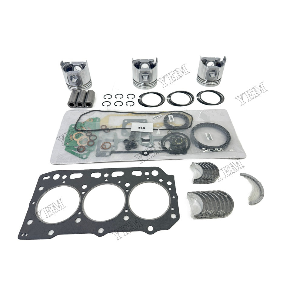Piston With ring set Gasket kit main and connecting rod bearings Set For Yanmar 3TNE84 Engine
