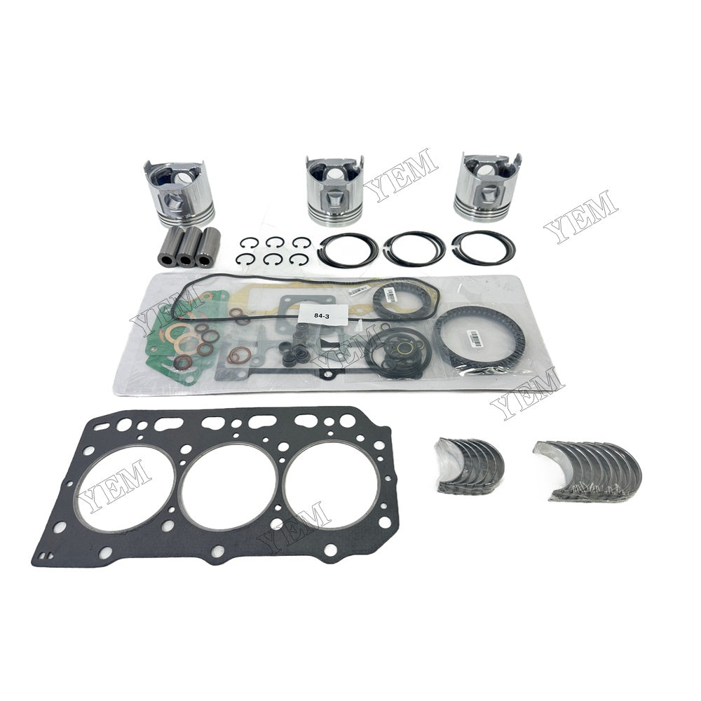 Piston and piston ring set Gasket kit main and connecting rod bearings For Yanmar 3TNV84 Engine