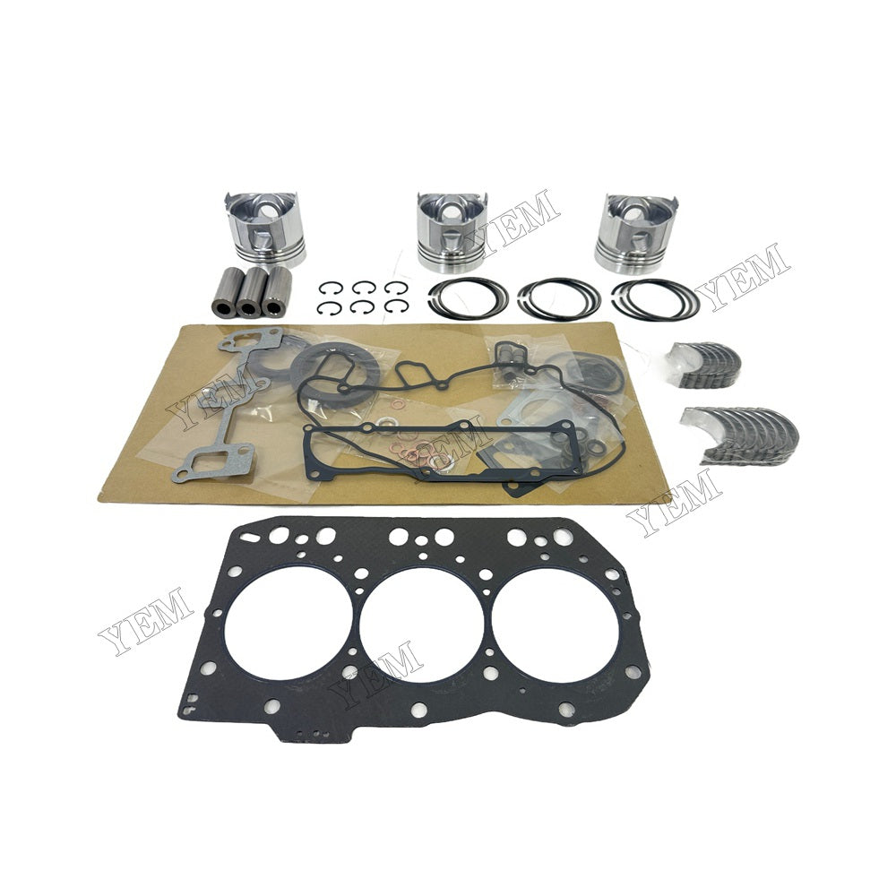 Piston and piston ring set Gasket kit main and connecting rod bearings For Yanmar 3TNC80 Engine