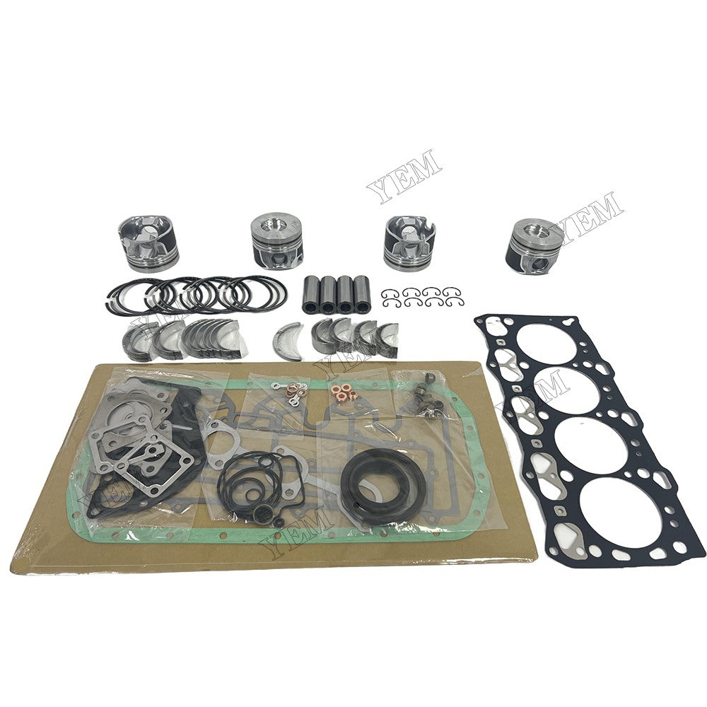 Piston With ring set Gasket kit main and connecting rod bearings Set For Isuzu 4LE2 Engine