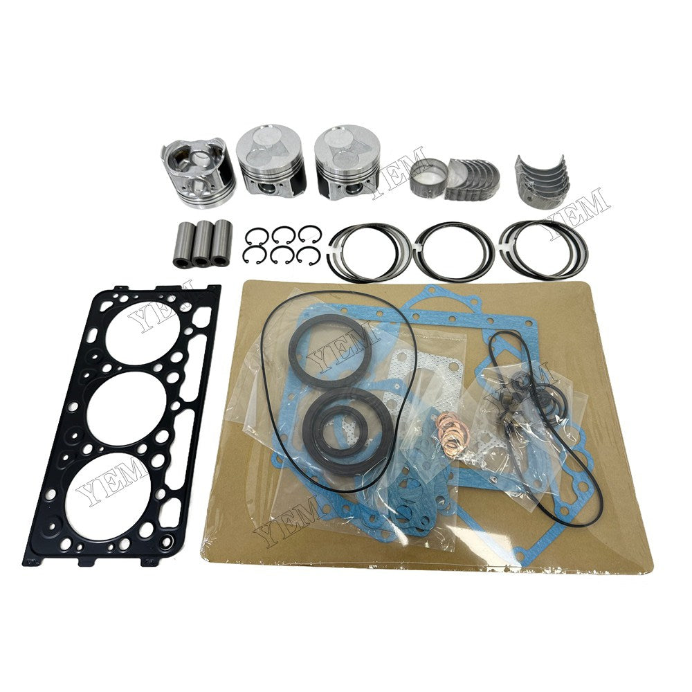 Piston and piston ring set Gasket kit main and connecting rod bearings For Kubota D902 Engine