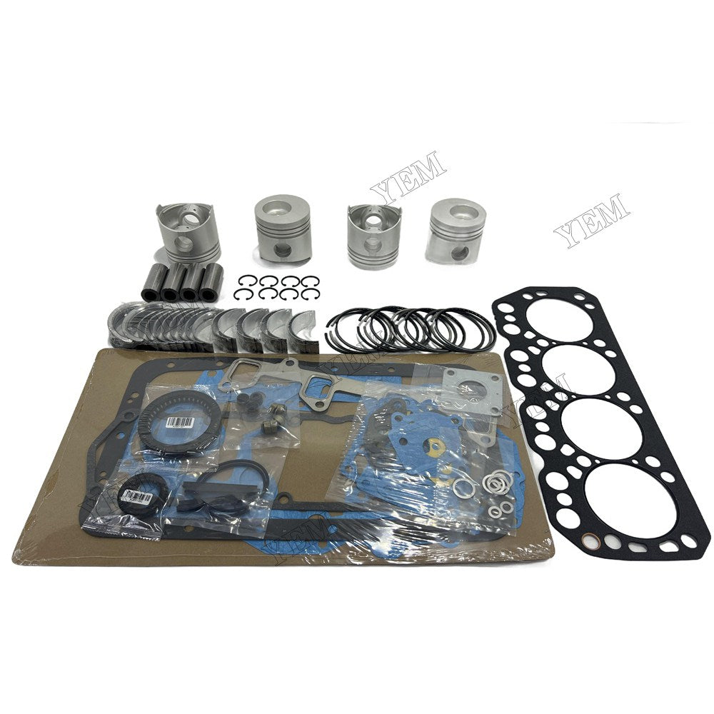 Piston With ring set Gasket kit main and connecting rod bearings Set For Mitsubishi K4N Engine