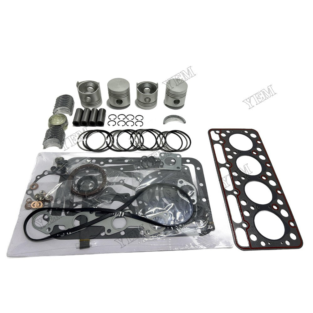 Piston With ring set Gasket kit main and connecting rod bearings Set For Kubota V1501 Engine