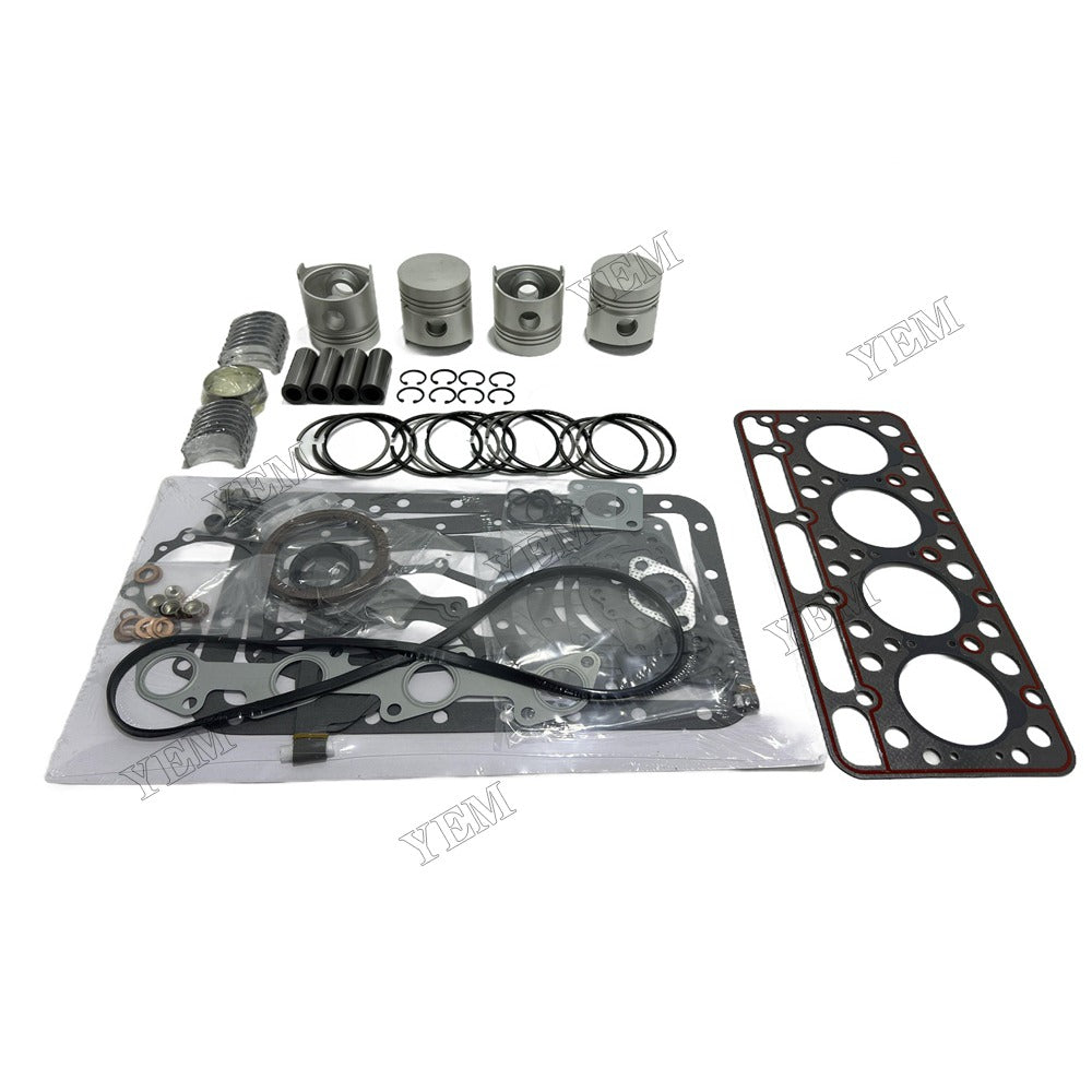 Piston and piston ring set Gasket kit main and connecting rod bearings For Kubota V1702 Engine