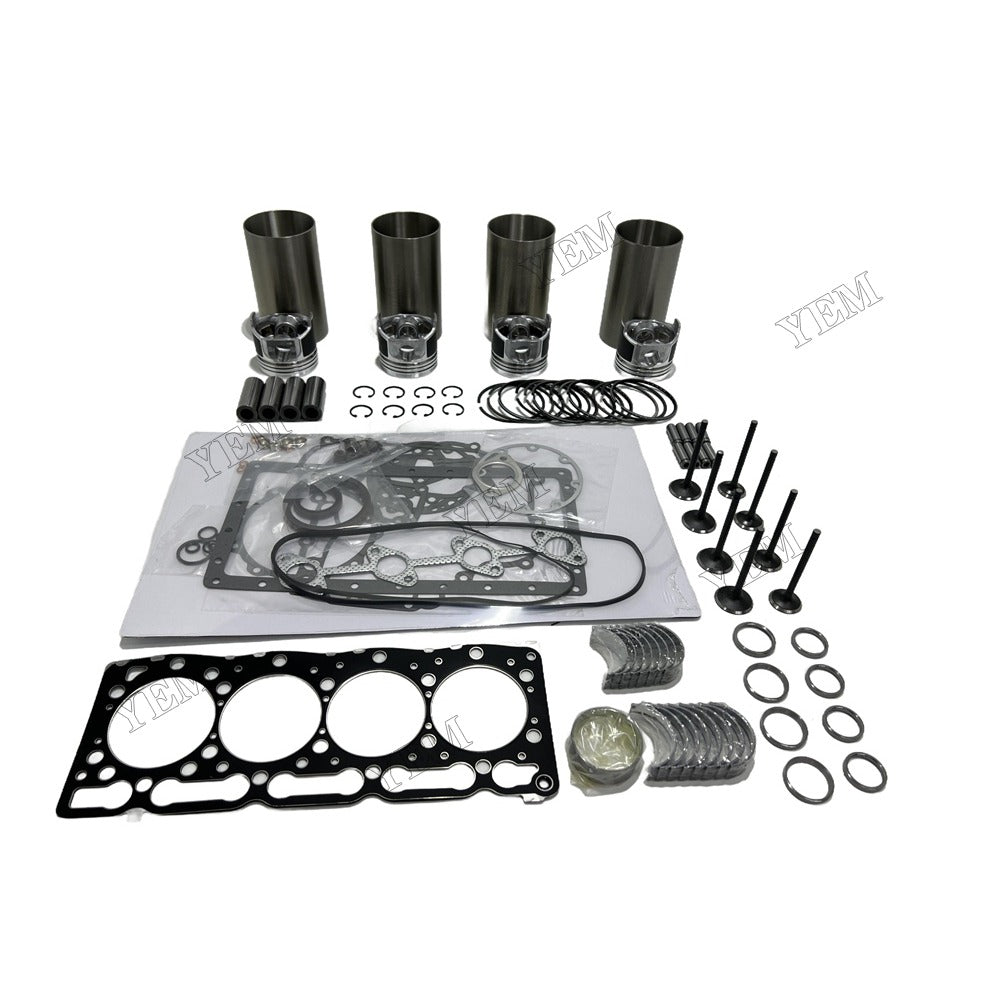 Overhaul Rebuild Kit Gasket Main and Connecting rod bearings Valve Kit For Kubota V1505 Engine Foe Kubota