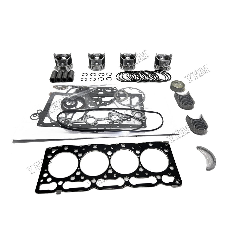 Piston With ring set Gasket kit main and connecting rod bearings Set For Kubota V1305 Engine