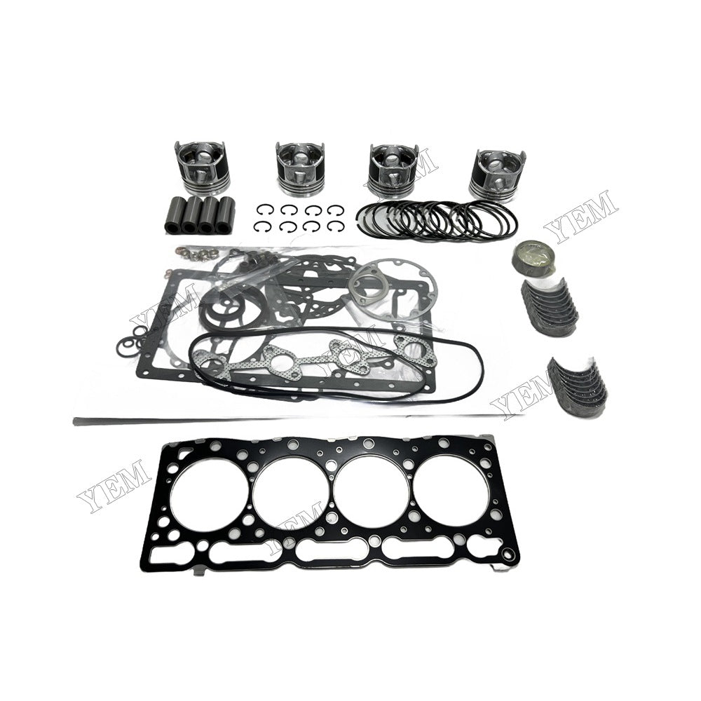 V1305 Piston and piston ring set Gasket kit main and connecting rod bearings For Kubota Foe Kubota