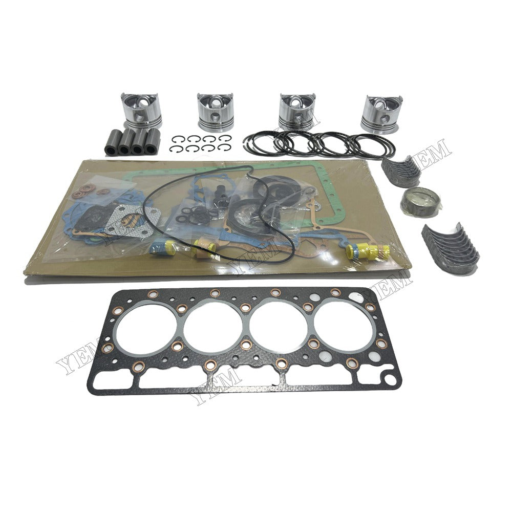 Piston and piston ring set Gasket kit main and connecting rod bearings For Kubota V1205 Engine