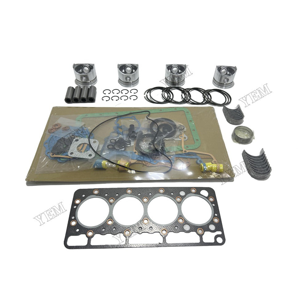 Piston and piston ring set Gasket kit main and connecting rod bearings For Kubota V1205 Engine Foe Kubota