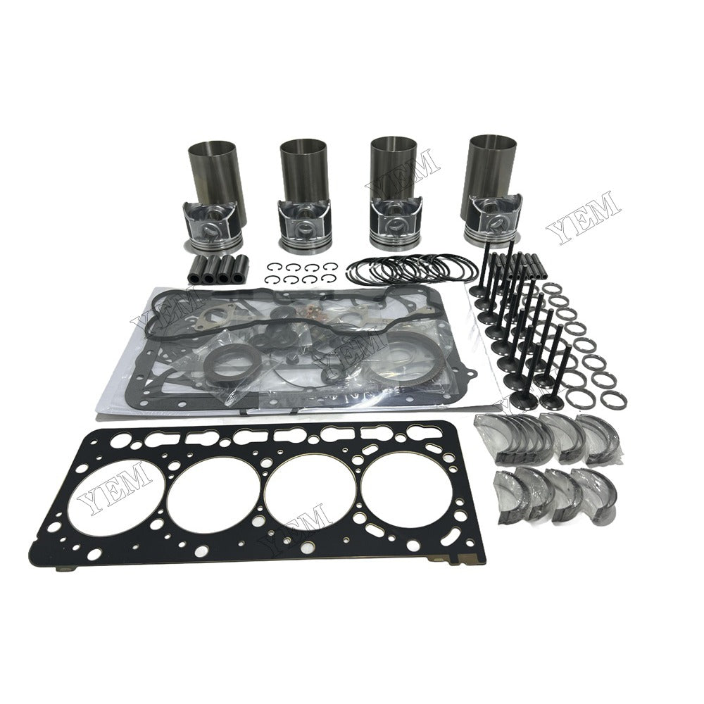 12V Overhaul Rebuild Kit Gasket Main and Connecting rod bearings Valve Kit For Kubota C3.8 Engine