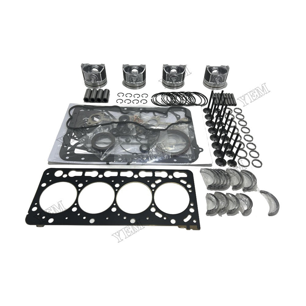 12V Piston W Ring Kit Gasket Set Main Connecting rod bearings Set Valve Train For Kubota C3.8 Engine Foe Caterpillar
