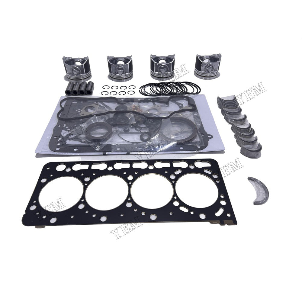 12V C3.8 Piston With ring set Gasket kit main and connecting rod bearings Set For Kubota