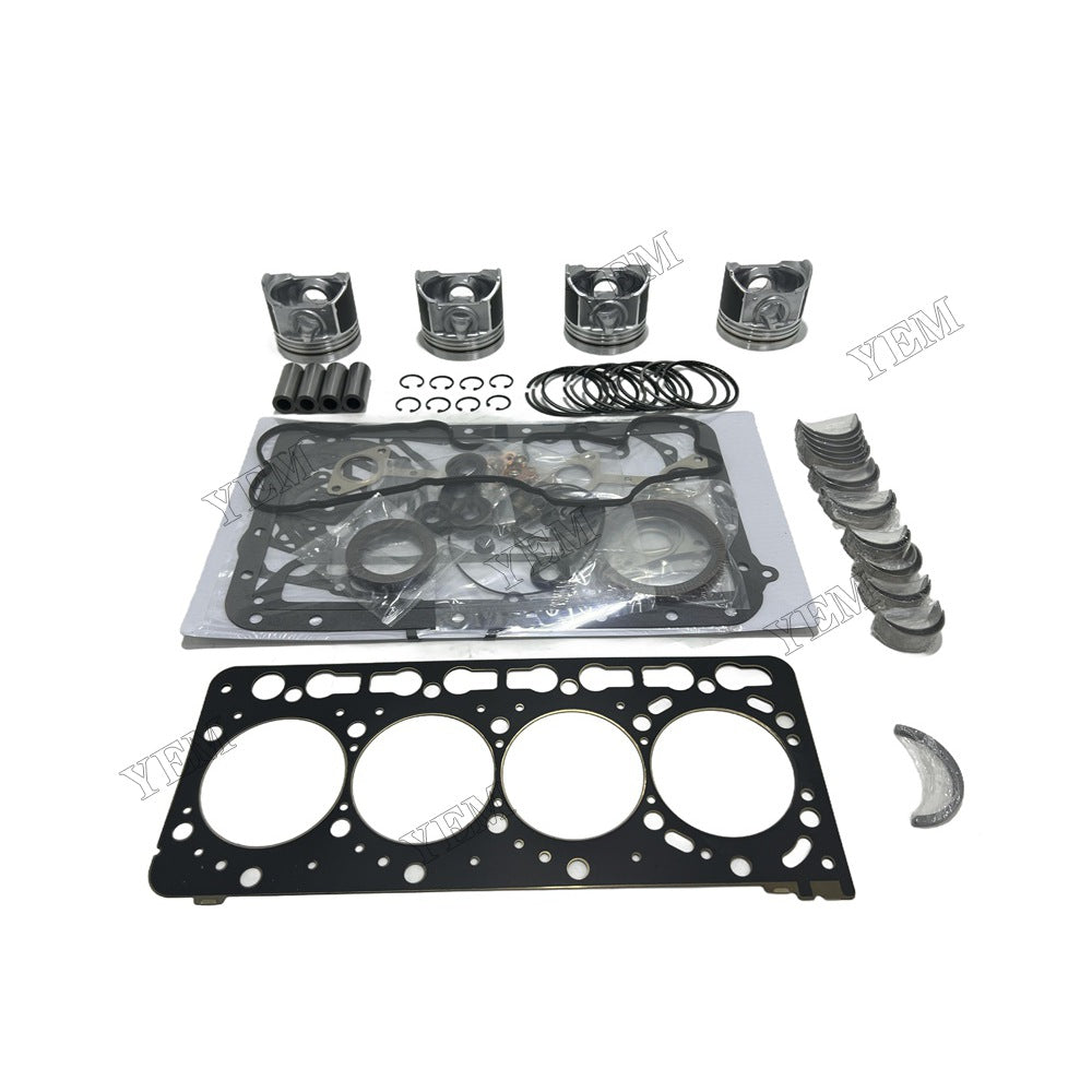 12V V3800 Piston With ring set Gasket kit main and connecting rod bearings Set For Kubota Foe Kubota