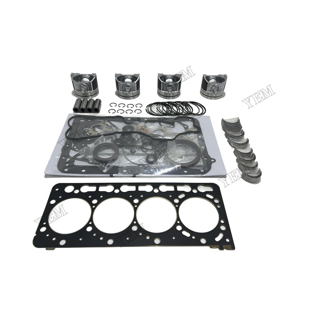 12V Piston and piston ring set Gasket kit main and connecting rod bearings For Kubota V3800 Engine Foe Kubota
