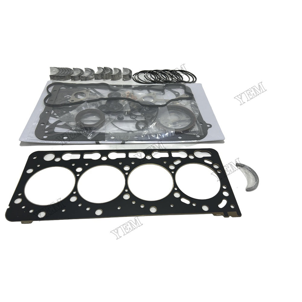12V Piston ring set Gasket kit Crankshaft and Rod Bearings Set For Kubota C3.8 Engine