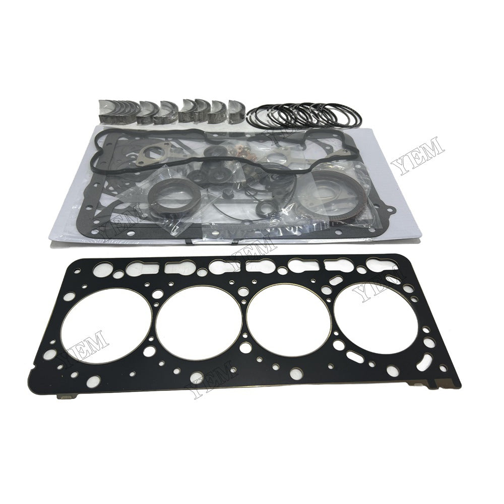 12V Piston ring set Gasket kit main and connecting rod bearings For Kubota V3300 Engine