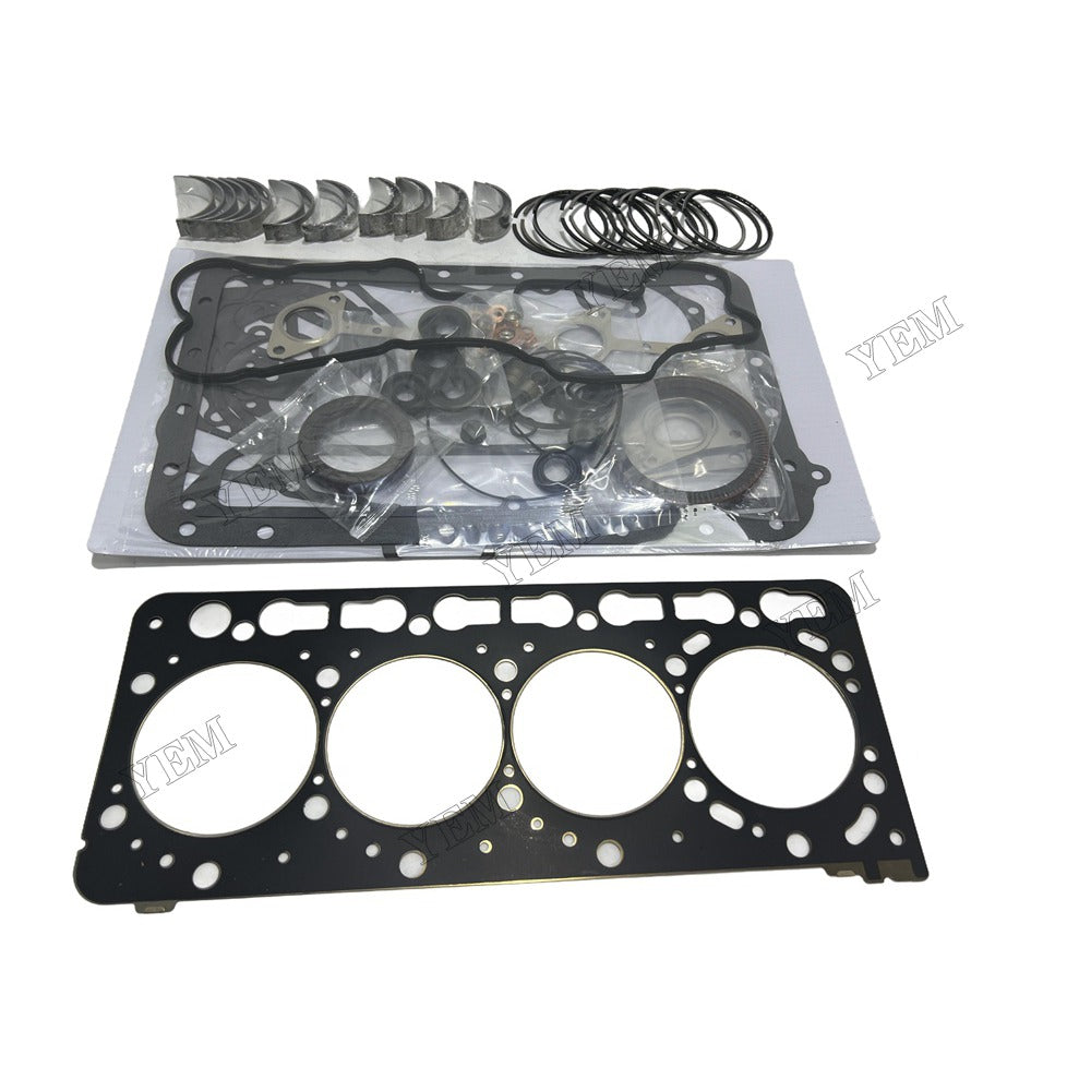 12V Piston ring set Gasket kit main and connecting rod bearings For Kubota V3300 Engine Foe Kubota