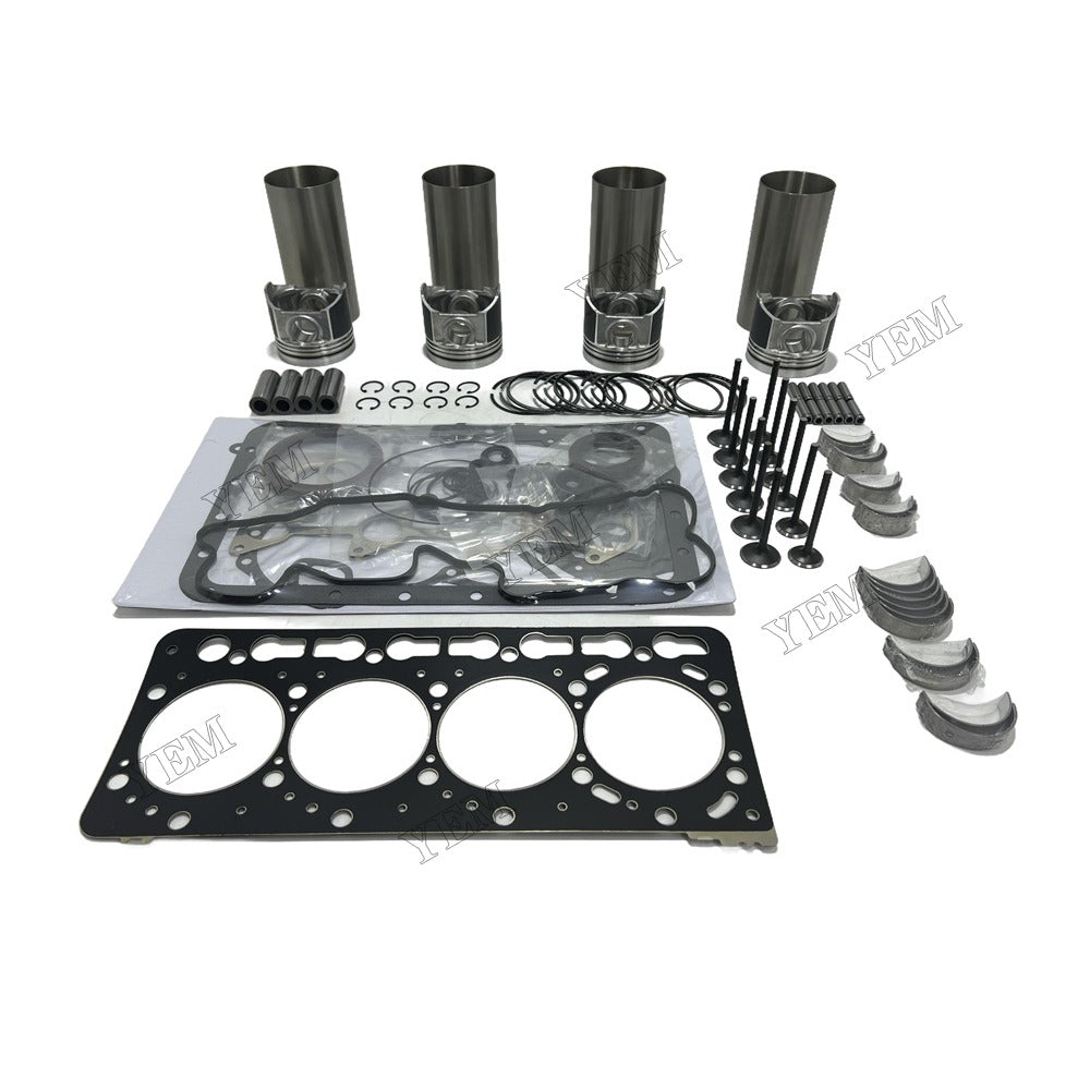 12V Engine Overhaul Kit Main And Rod bearings Gasket Set Valve Guide For Kubota V3600 Engine