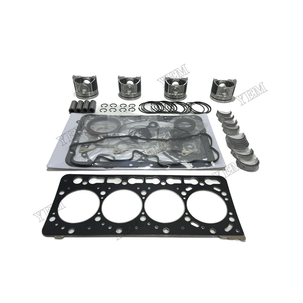 12V V3600 Piston and piston ring set Gasket kit main and connecting rod bearings For Kubota