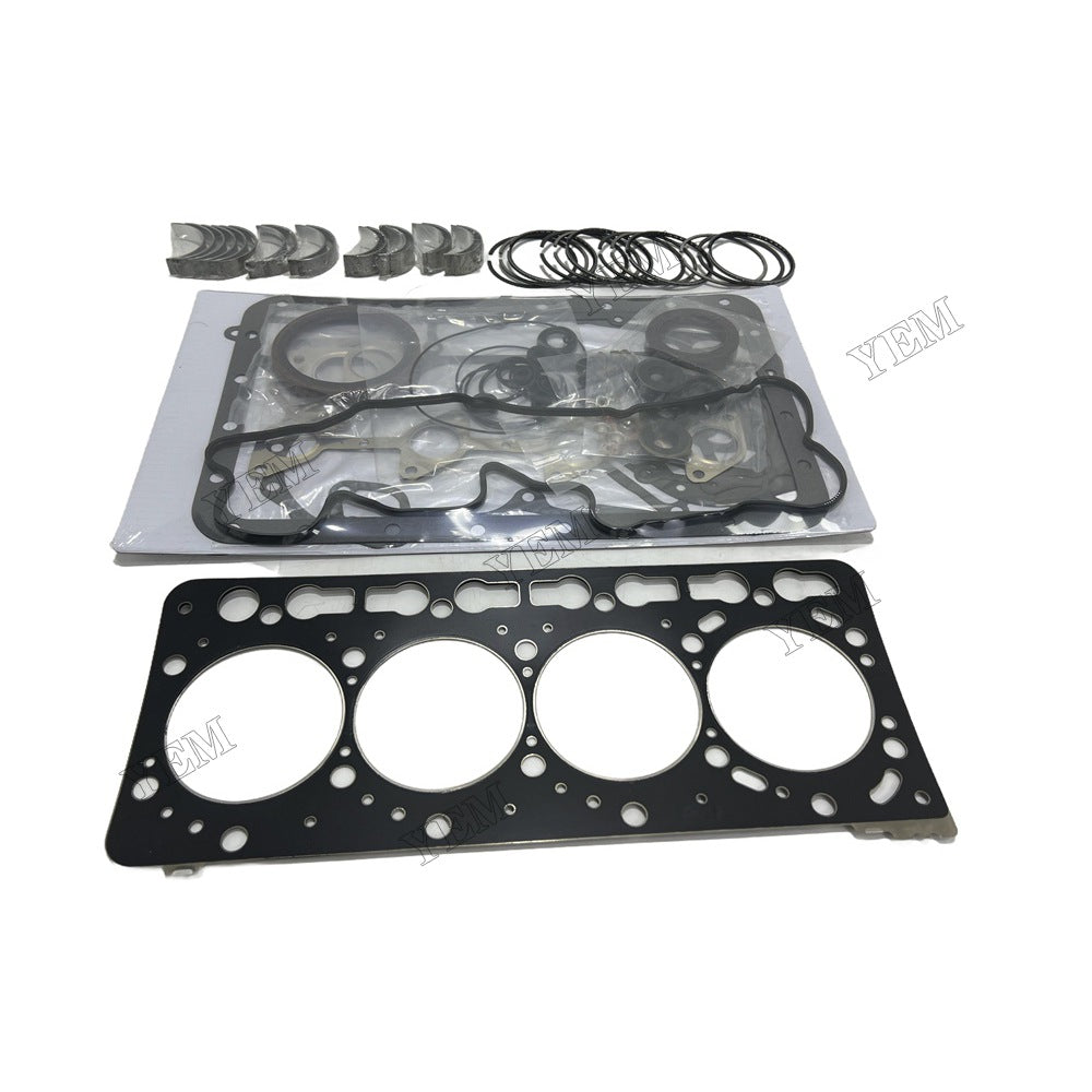 12V Piston ring set Gasket kit main and connecting rod bearings For Kubota V3600 Engine