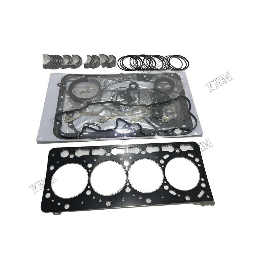 12V Piston ring set Gasket kit main and connecting rod bearings For Kubota V3600 Engine Foe Kubota