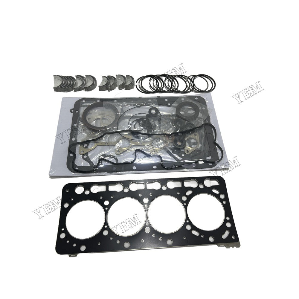 12V Piston ring set Gasket kit main and connecting rod bearings For Kubota V3600 Engine Foe Kubota