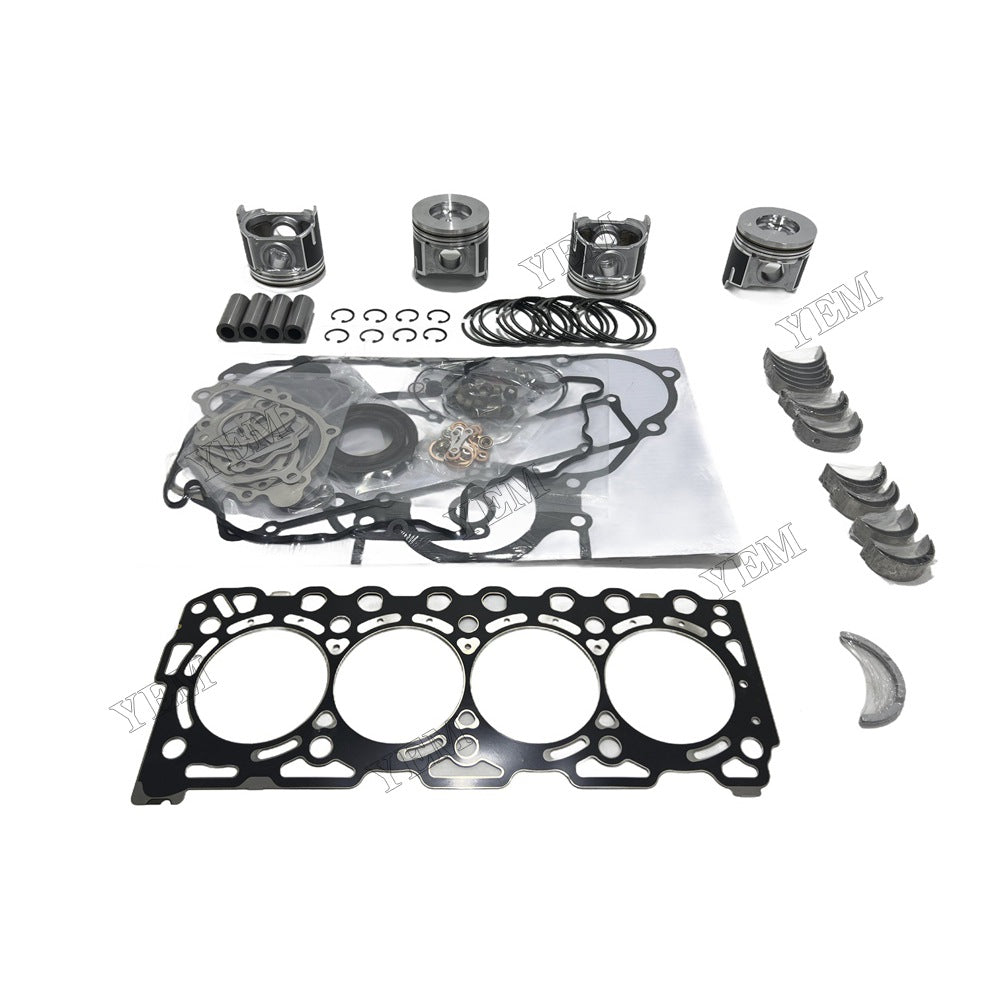 16V Piston With ring set Gasket kit main and connecting rod bearings Set For Kubota V3307 Engine