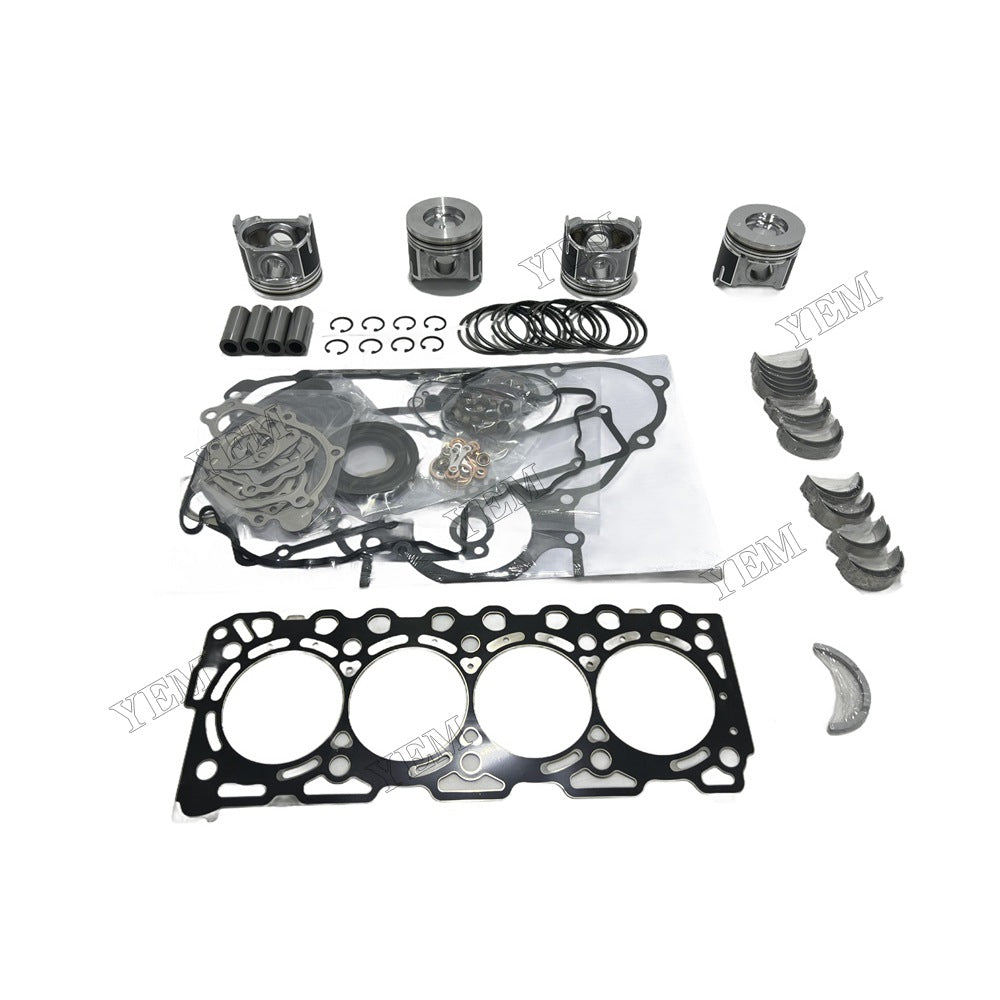 16V Piston With ring set Gasket kit main and connecting rod bearings Set For Kubota V3307 Engine Foe Kubota