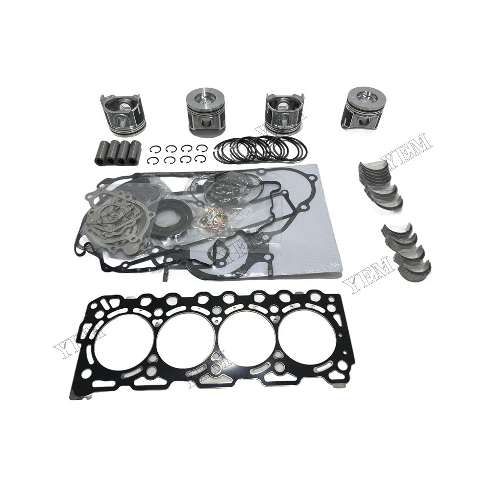 16V V3307 Piston and piston ring set Gasket kit main and connecting rod bearings For Kubota Foe Kubota