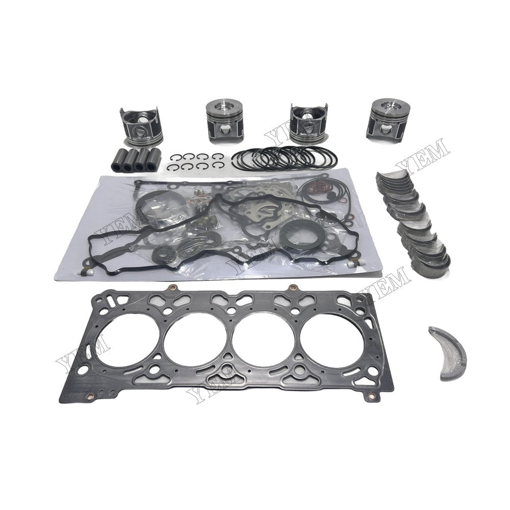 16V Piston With ring set Gasket kit main and connecting rod bearings Set For Kubota V2607 Engine