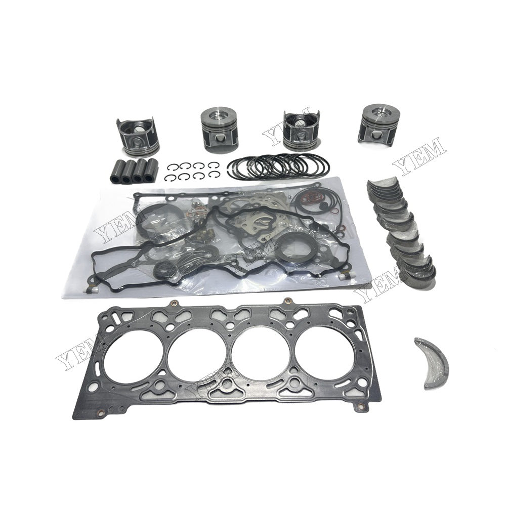 16V Piston With ring set Gasket kit main and connecting rod bearings Set For Kubota V2607 Engine Foe Kubota