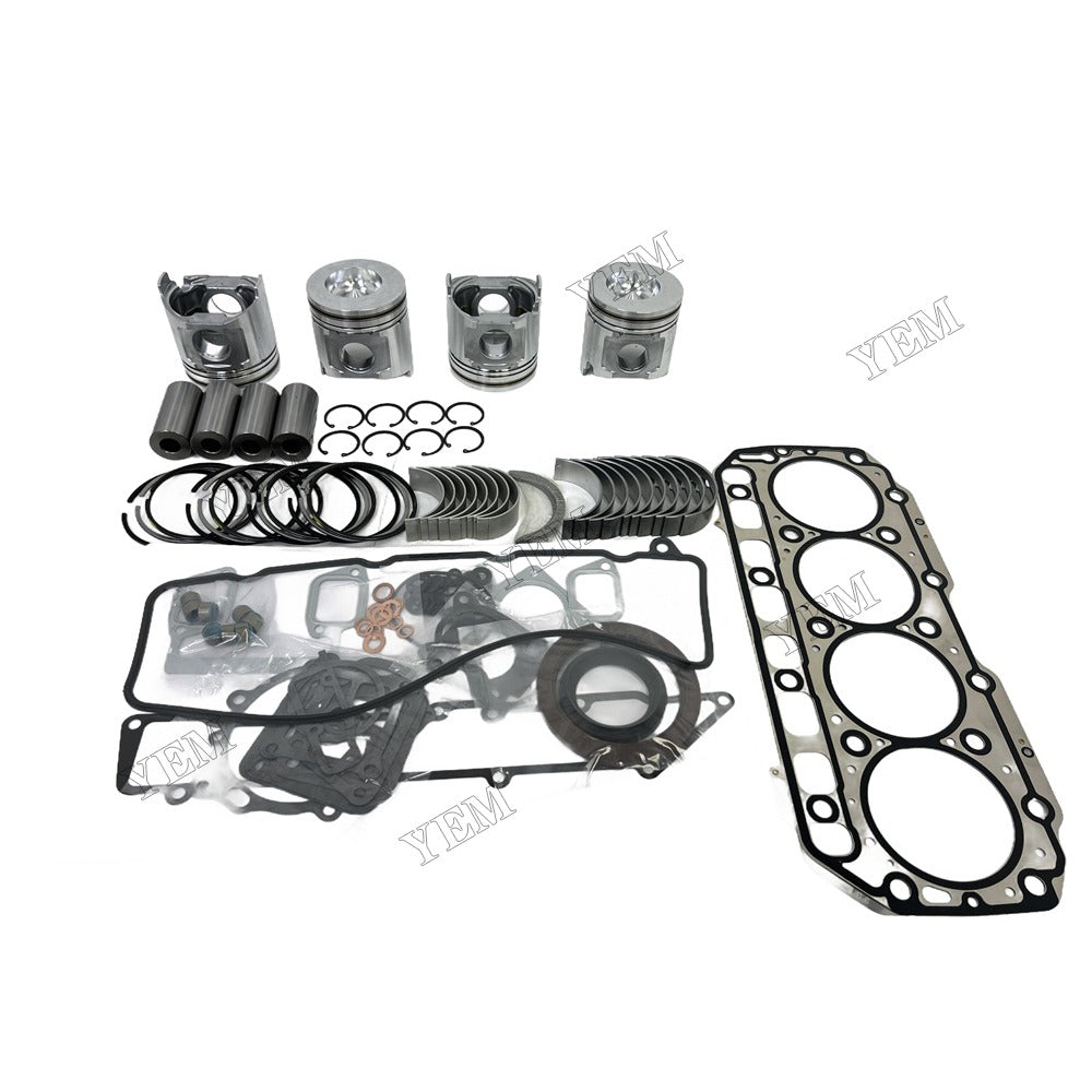 Piston With ring set Gasket kit main and connecting rod bearings Set For Yanmar 4D106 Engine