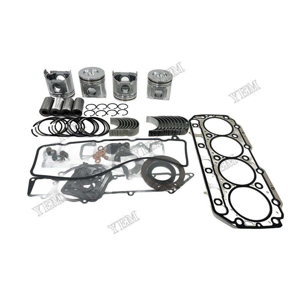 Piston and piston ring set Gasket kit main and connecting rod bearings For Yanmar 4TNE106 Engine