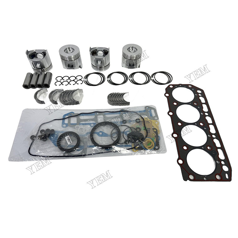 Piston and piston ring set Gasket kit main and connecting rod bearings For Yanmar TK488 Engine
