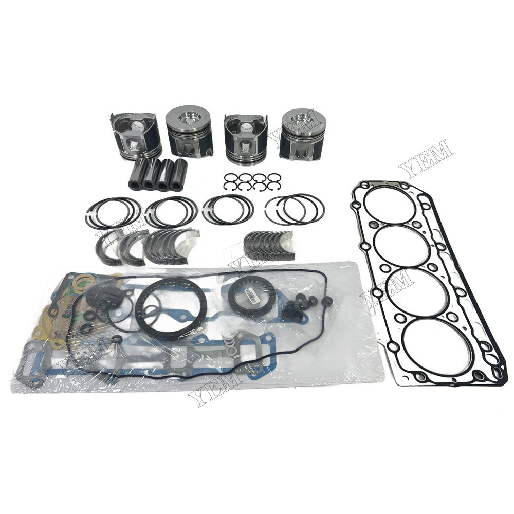 Piston and piston ring set Gasket kit main and connecting rod bearings For Yanmar 4TNC88 Engine