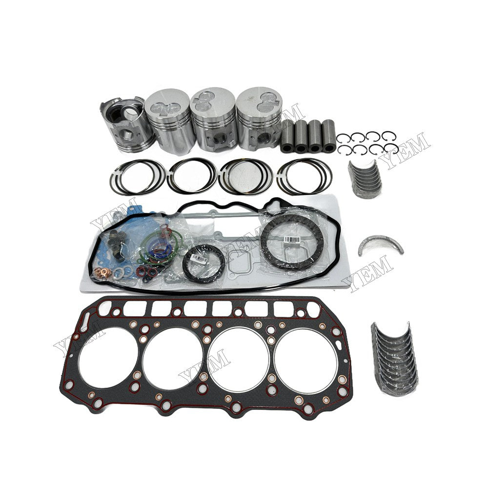 Piston With ring set Gasket kit main and connecting rod bearings Set For Yanmar 4TNE94 Engine